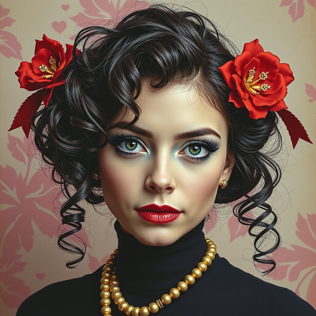 Vintage Glamour Pin-Up Girls Celebrating Self-Love