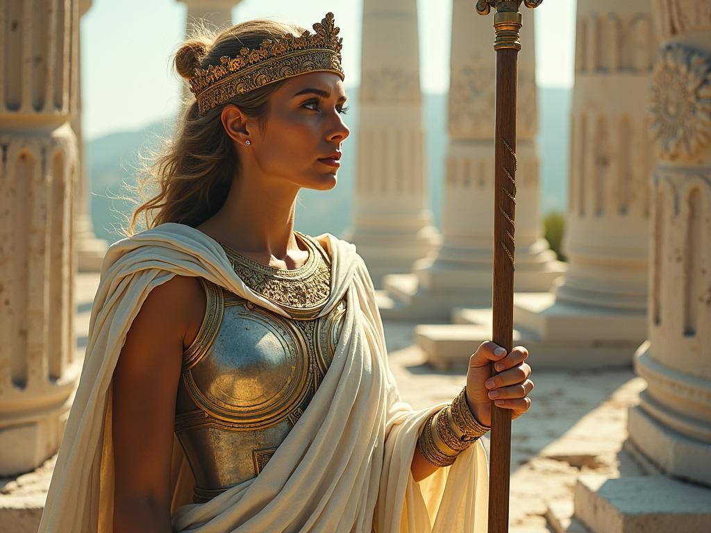 Athena Whispering Secrets to Odysseus