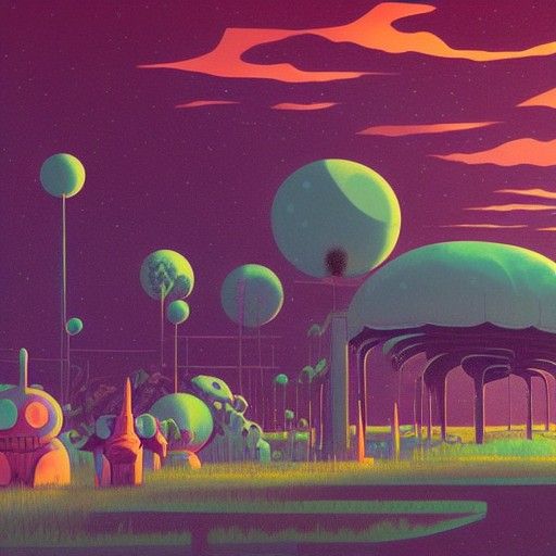 Cosmic Landscape in Baroque Psychedelic Style