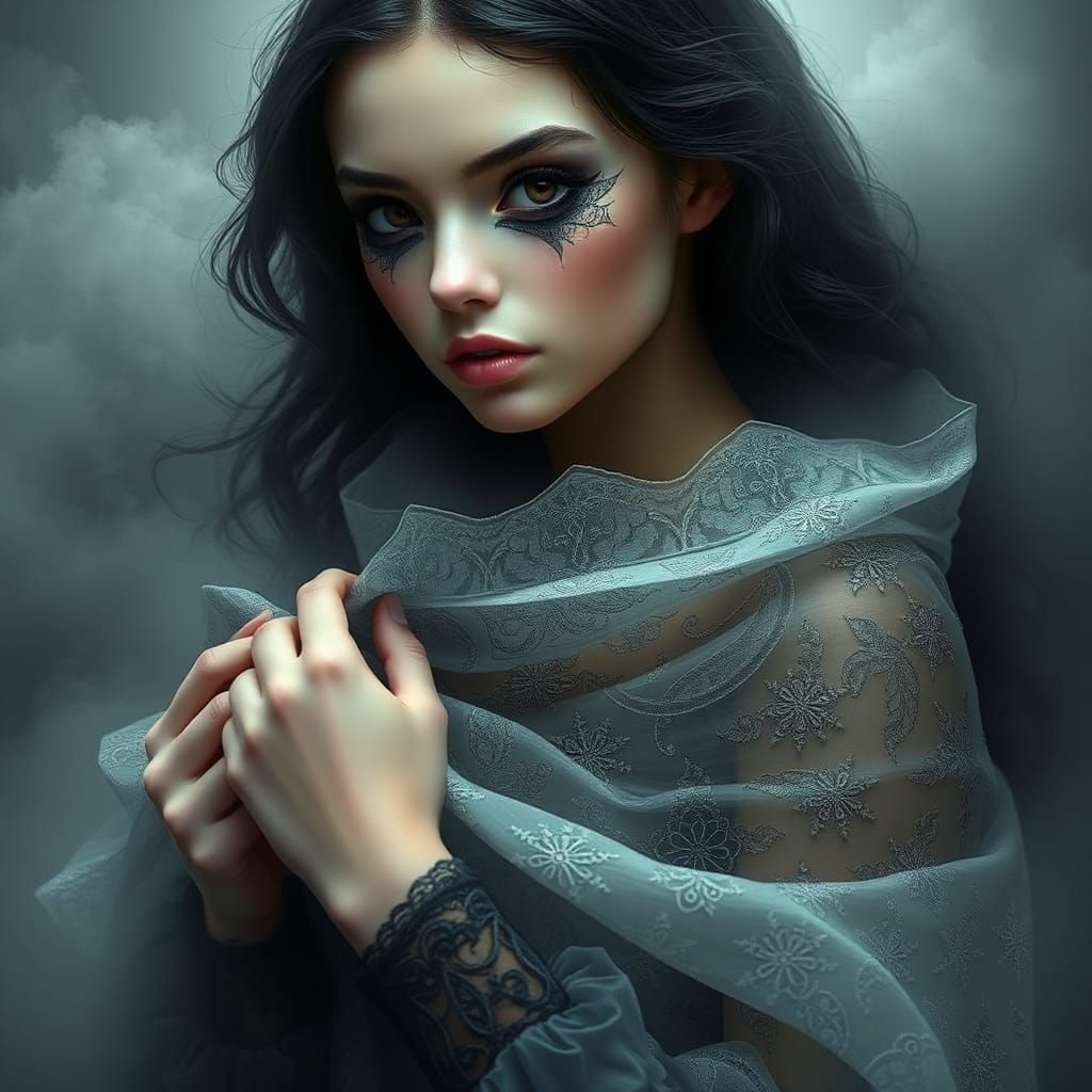 Dream Weaver: A Shadowy Fantasy Portrait