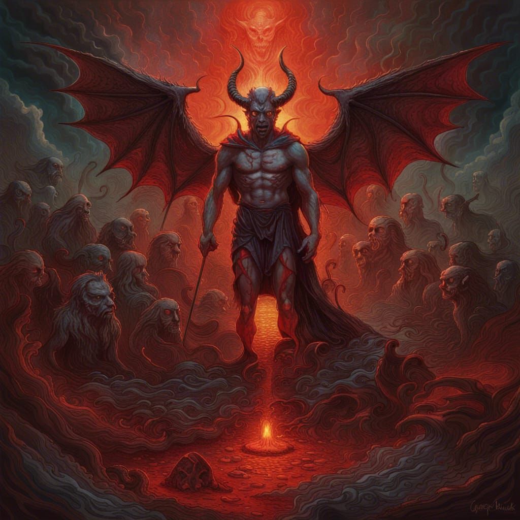 Devil at the Crossroads: Astral Cosmic Illustration