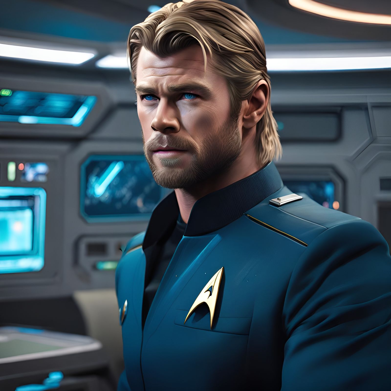 Star Trek Security Officer Portrait in 8K Resolution