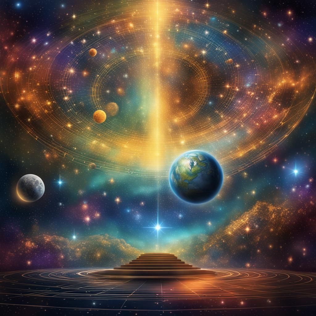 Mystical Bioluminescent Cosmic Art: Universe of Light