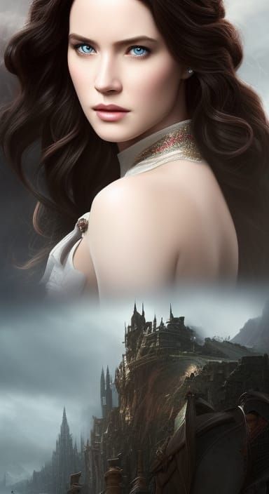 Hyperrealistic Portrait of Woman in Medieval Market