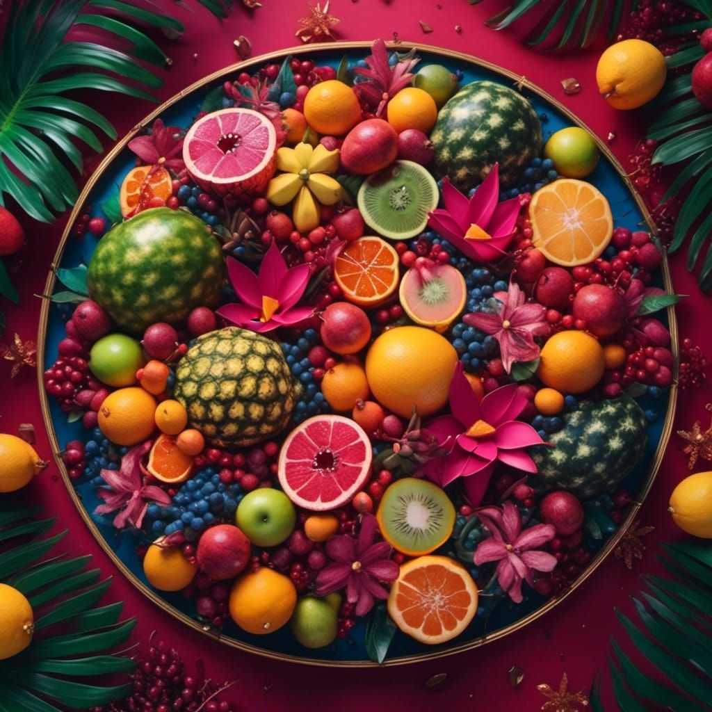 Tropical Fruits for Tu Bishvat: Detailed Matte Painting