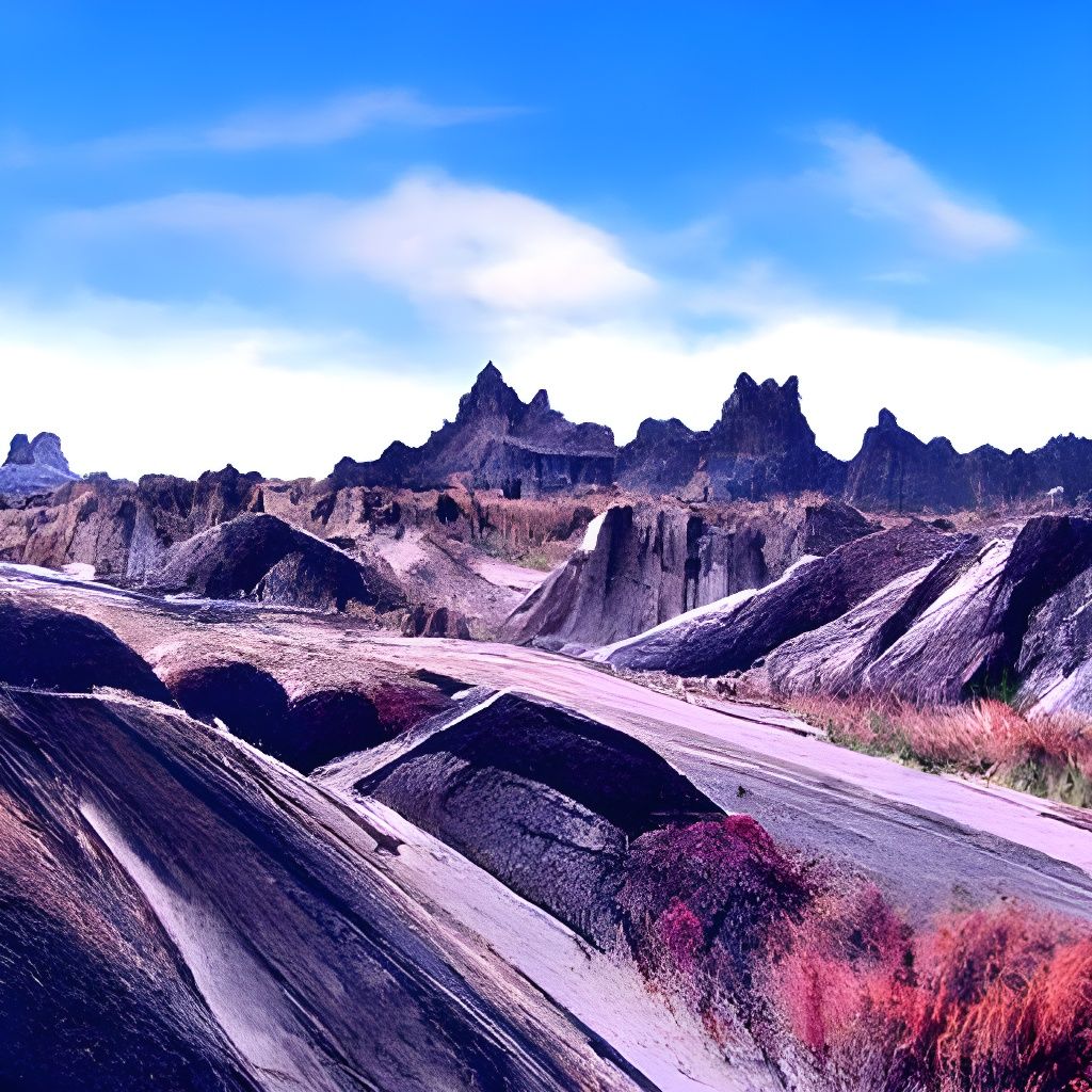 Detailed Matte Painting of Barren Badlands
