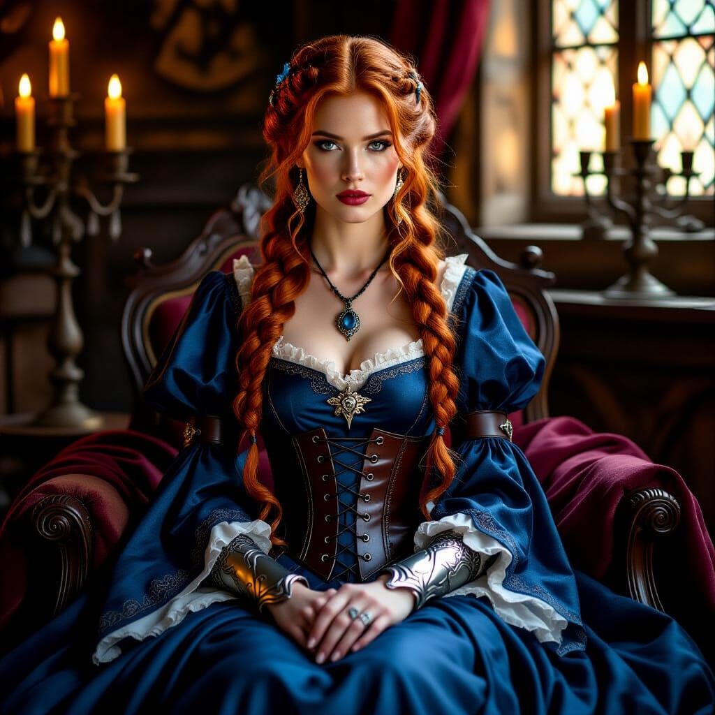 Mystical Sorceress Seraphina in Indigo Gown