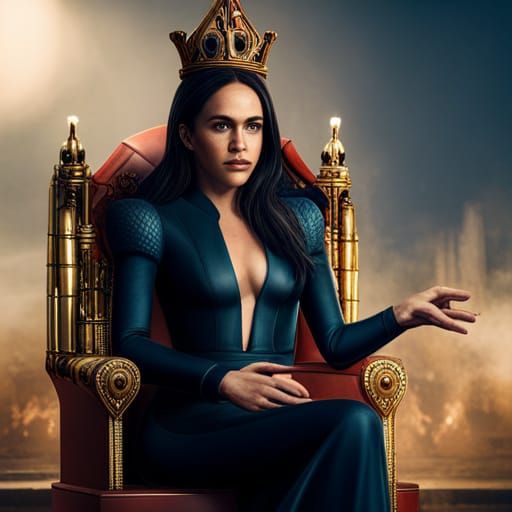Megan Markle on a Throne: Detailed Matte Painting