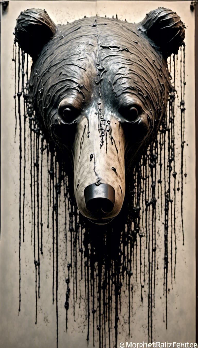 Tim Burton Style Bear with Morphotropic Design