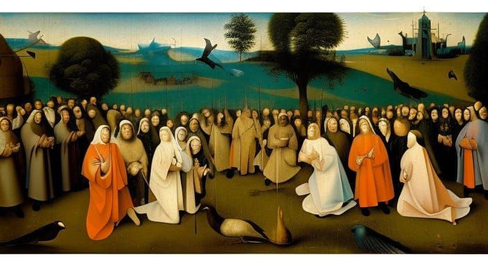 Biblical Saints Gathering in Netherlandish Style