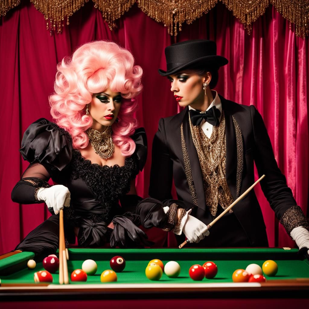 Drag Queens Play Snooker in Chiffon Wonderland
