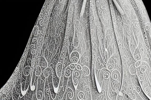 Woman in Intricate Wedding Dress