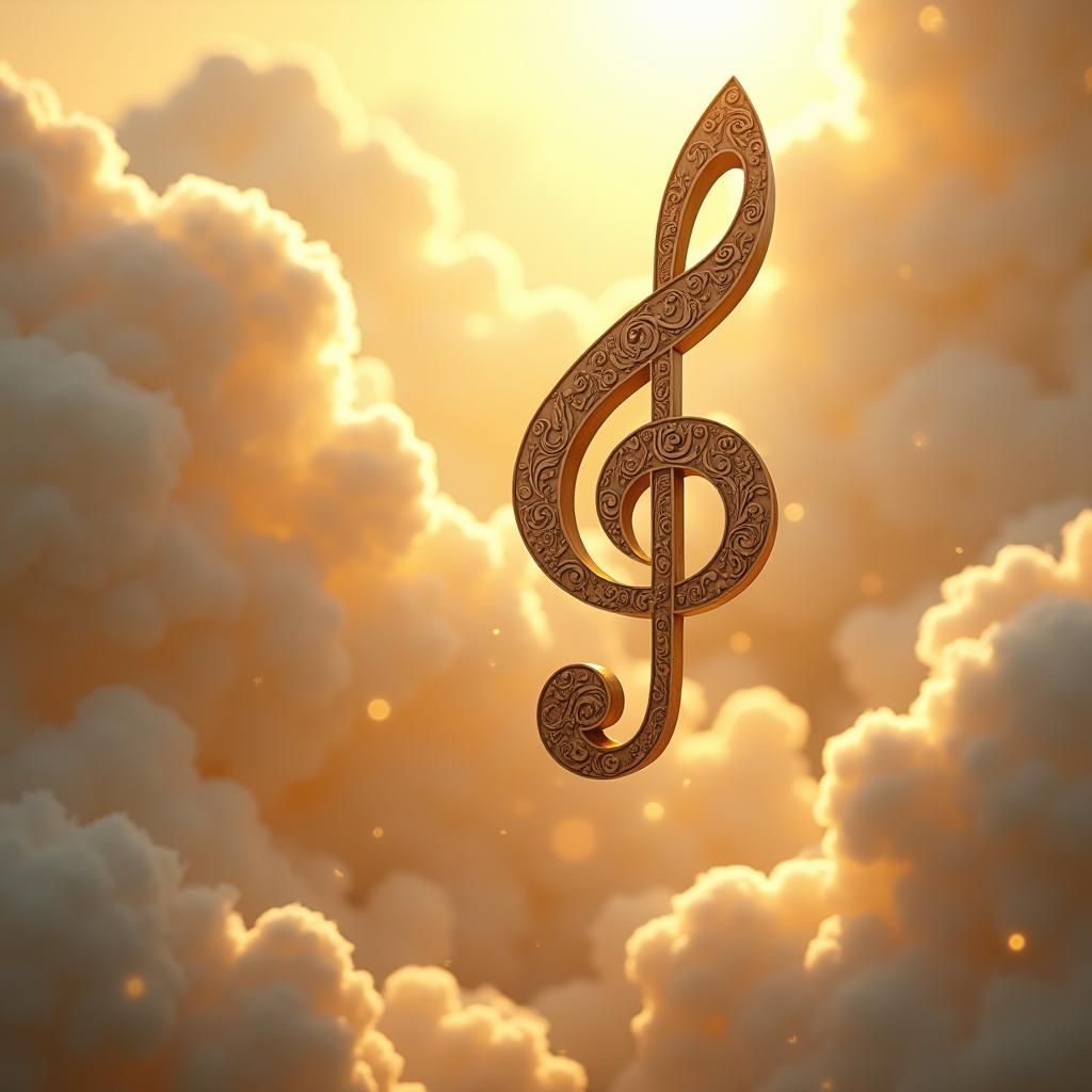 Wooden Music Notes in Dreamy Sunlight