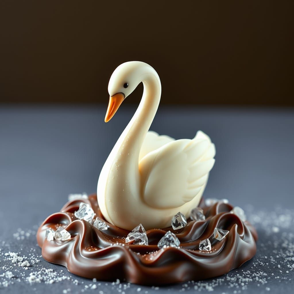 Photorealistic Chocolate Swan Sculpture in Haute Pâtisserie ...