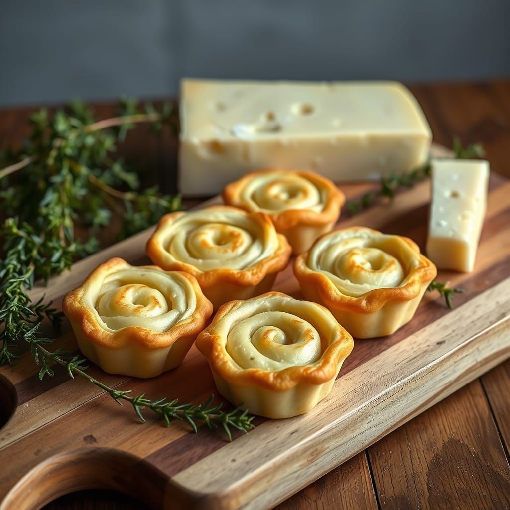Golden Mini Savory Pastries with Thyme and Cheese