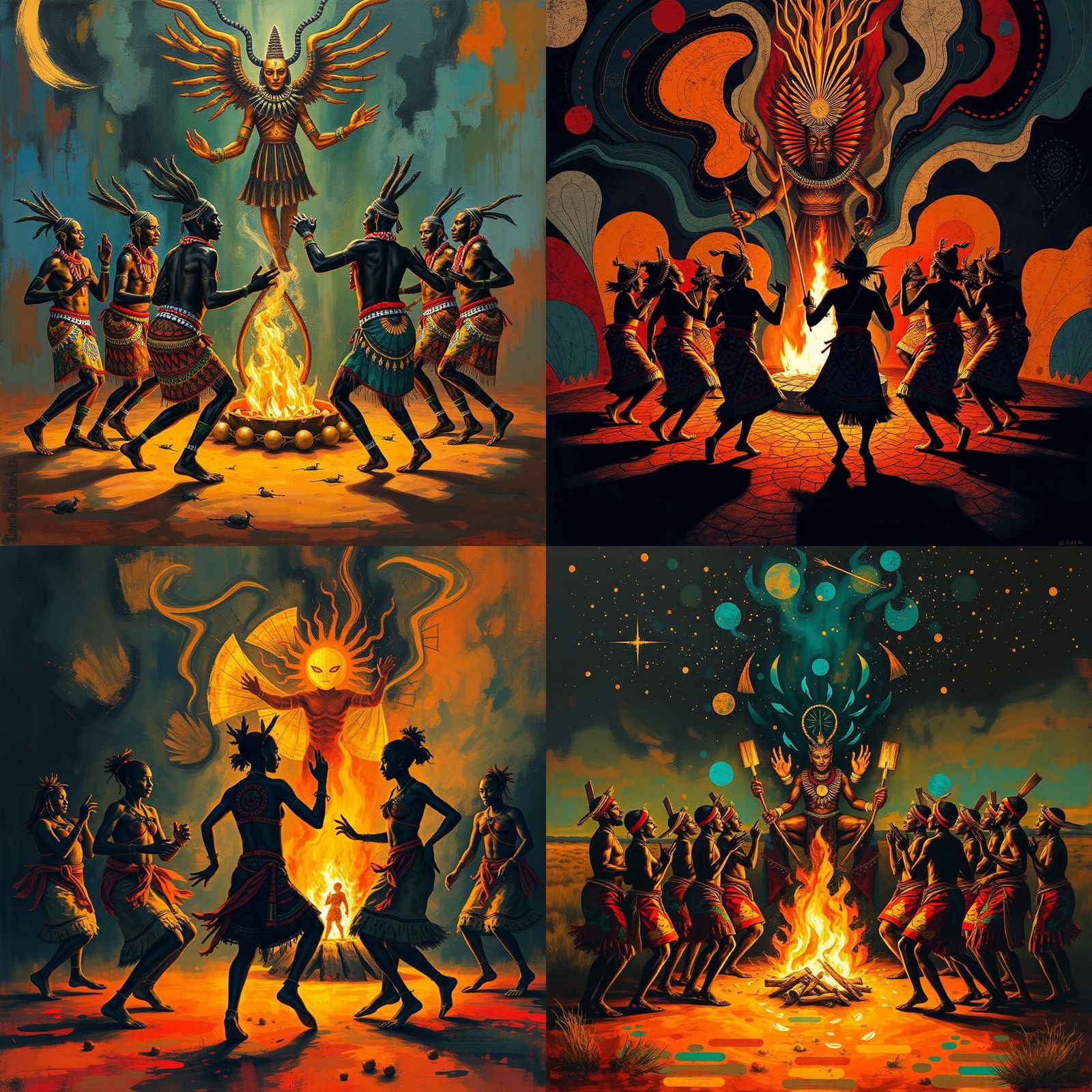 Nguni Tribe Dance for Demi-God: Abstract Art