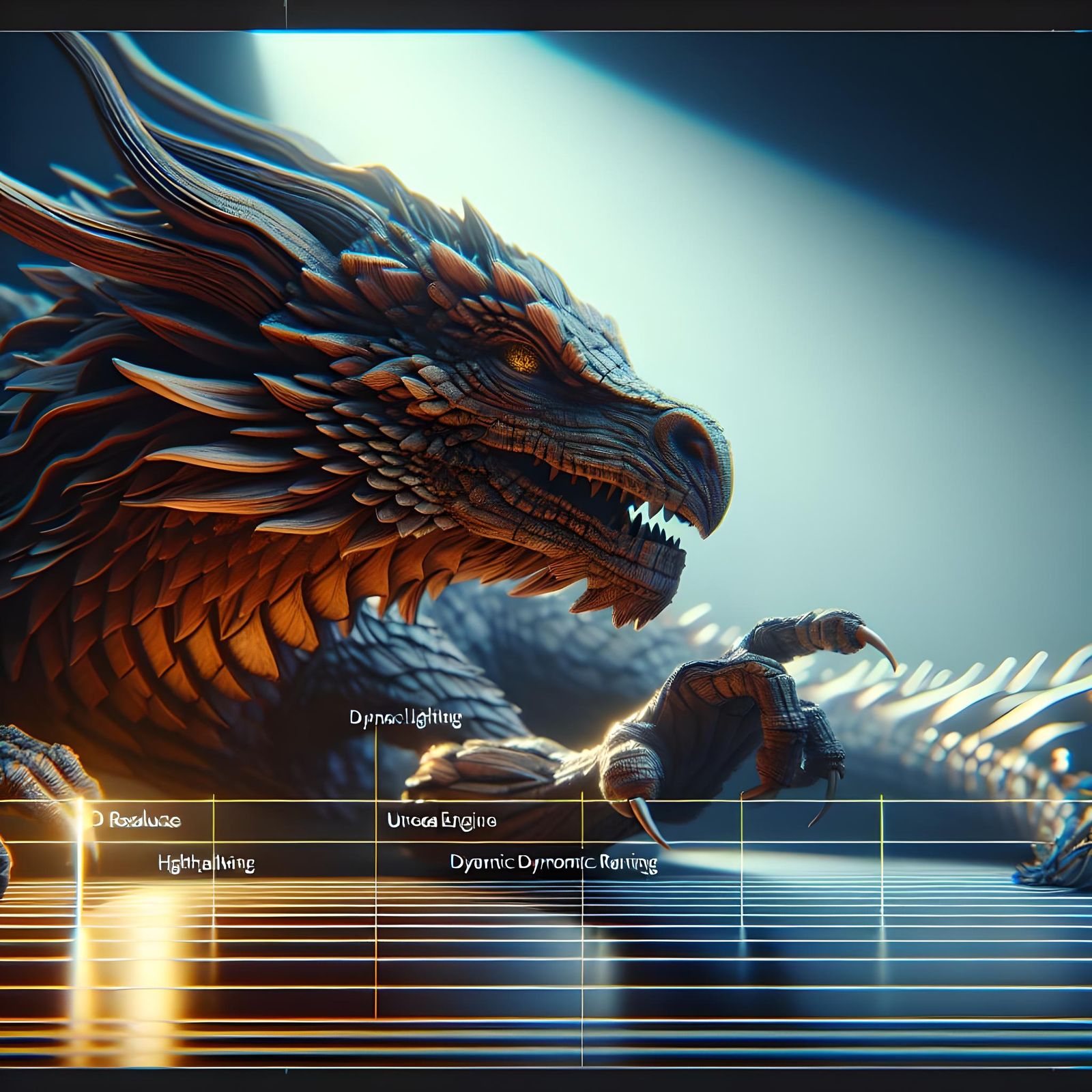Small Dragon in 3D Game Cinematic Style