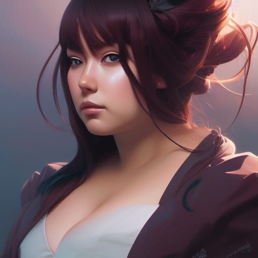 Anime Queen Portrait in Art Nouveau Style