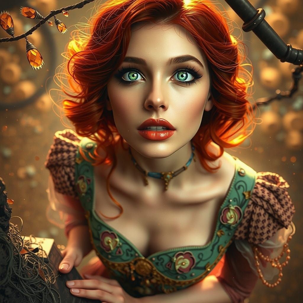 Ethereal Fashion Model in Cosmic Dreamscape