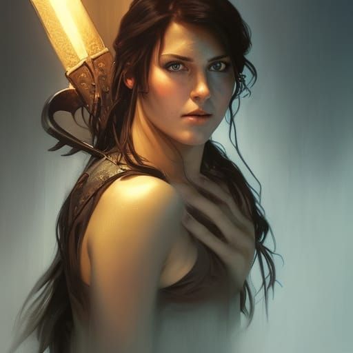 Viking Warrior Girl Portrait in Hyperdetailed Style