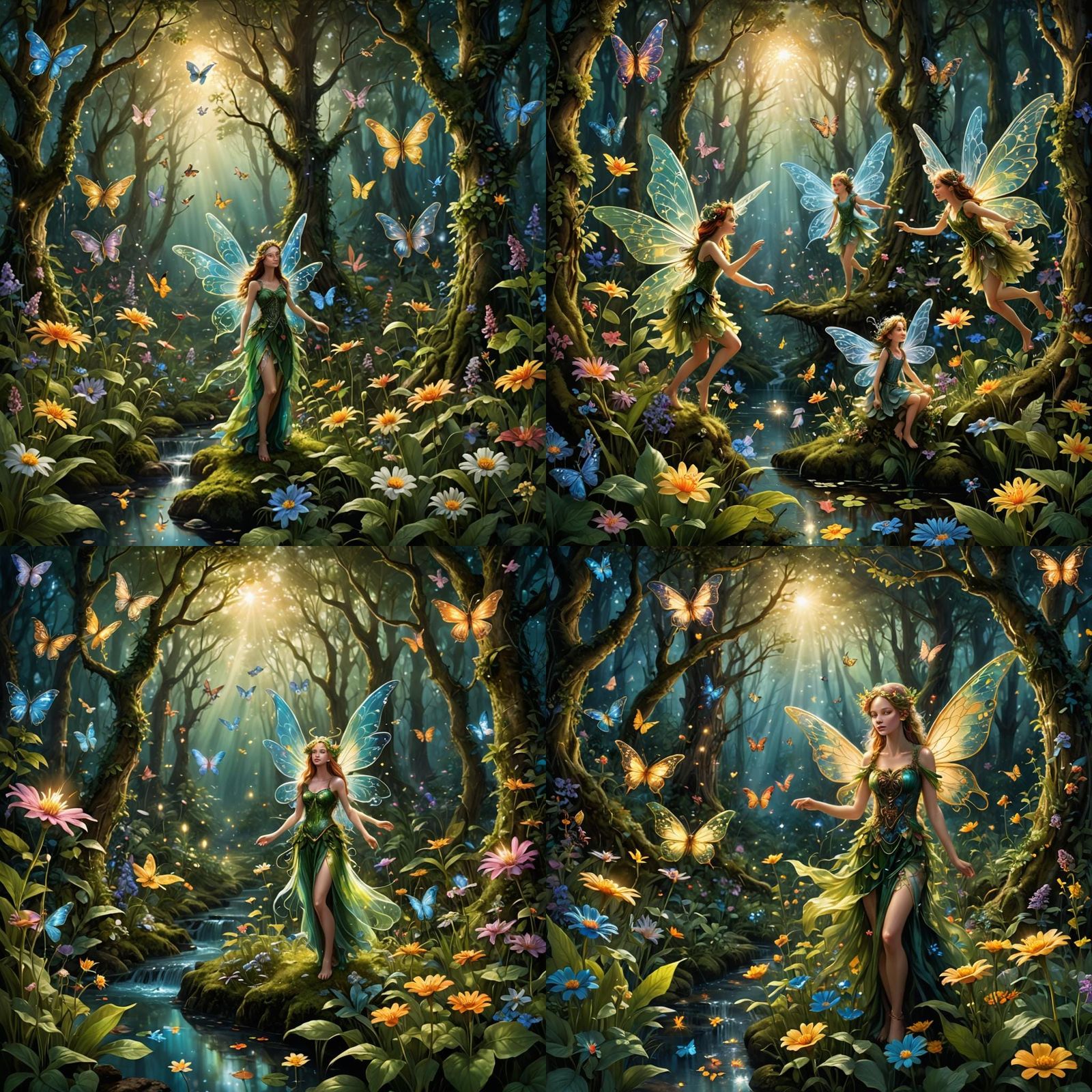 Enchanting Fairies in Hyperrealistic Faerie Glades