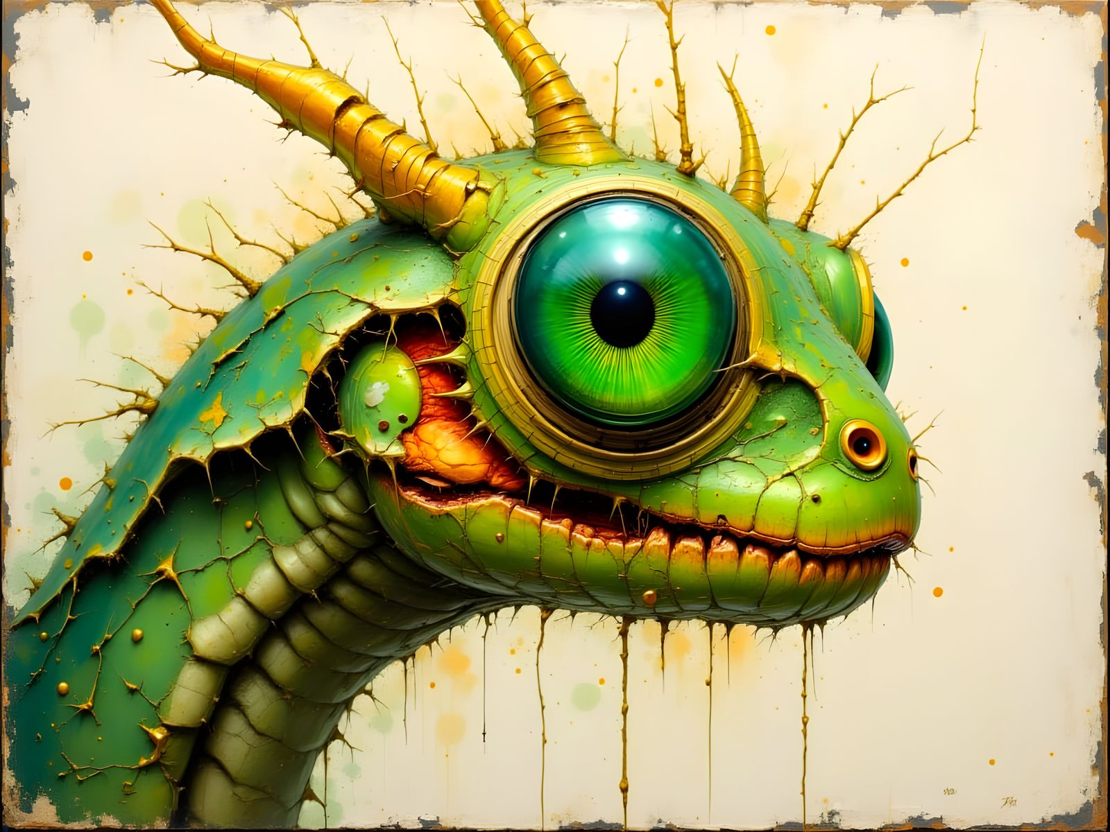 Detailed Praying Mantis Eye Dissection in Realistic Illustra...