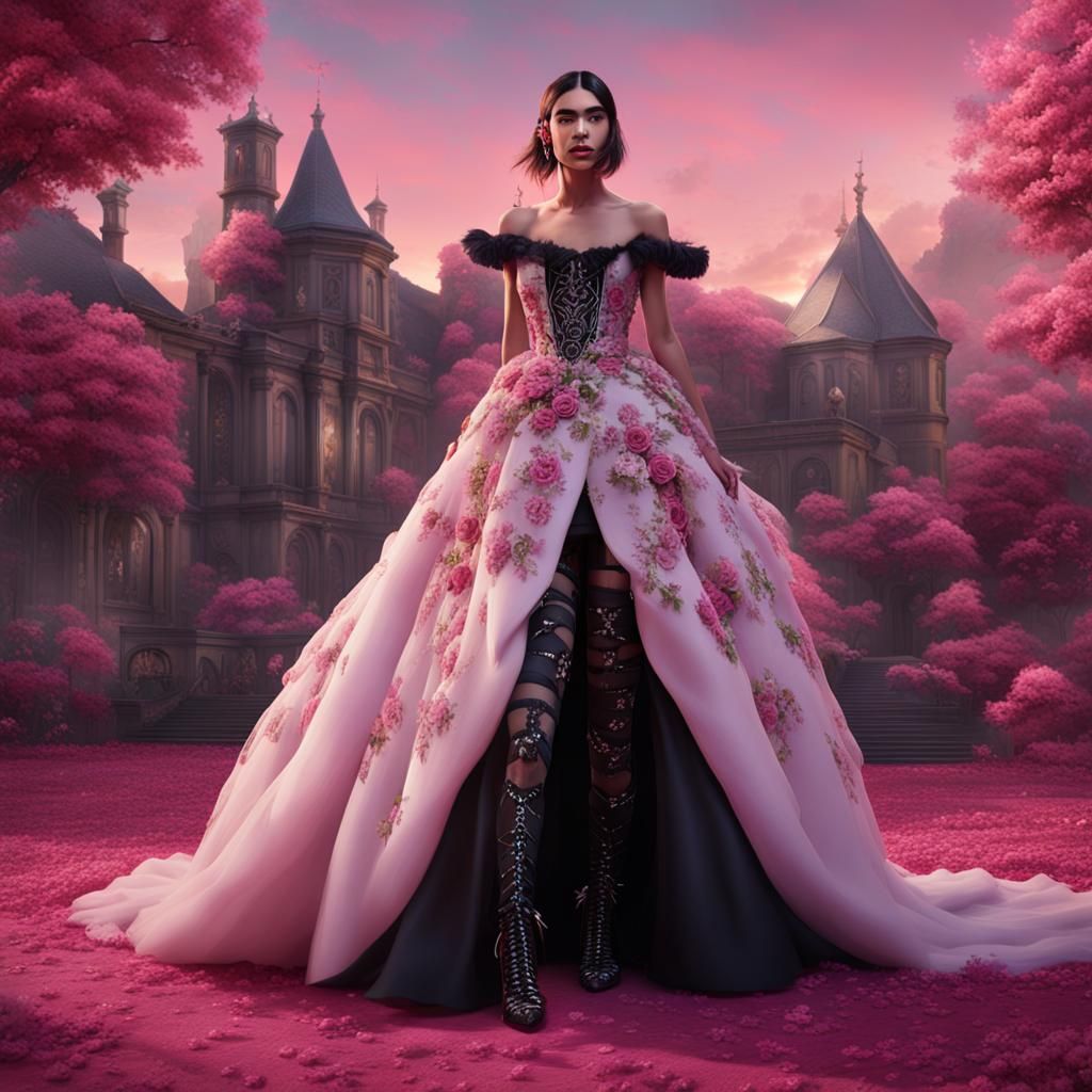 Dua Lipa in Wedding Dress: Detailed Matte Painting