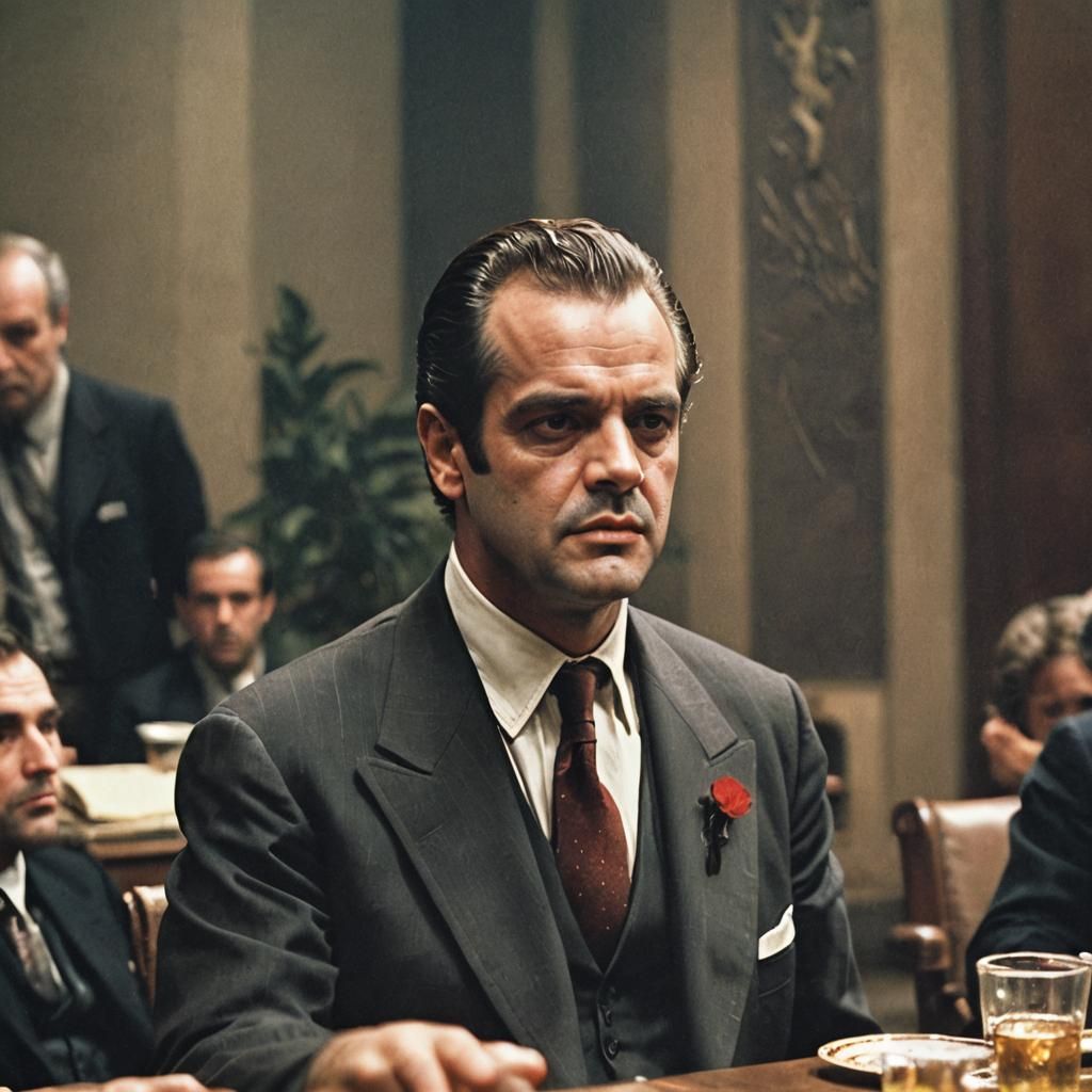 Jack Nicholson as Michael Corleone: Cinematic Film Still