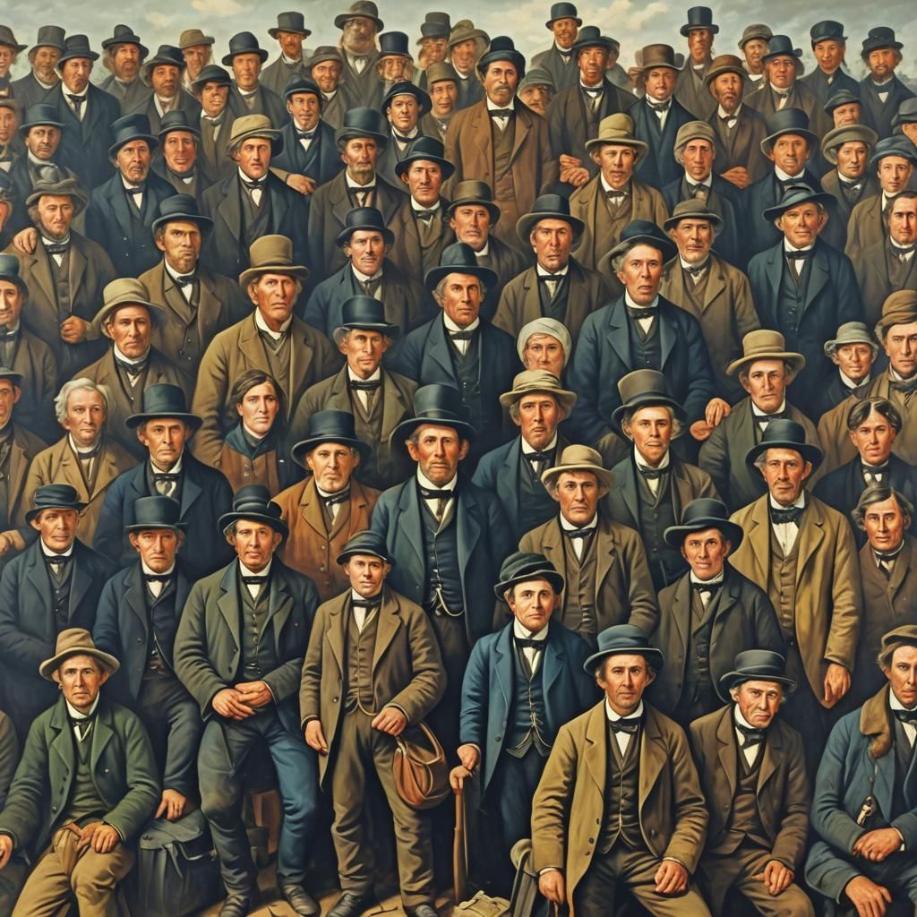 Irish Immigrants Arriving in Canada: Oil Painting