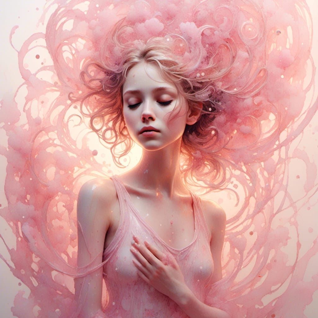 Actress in Yoga Pose: Whimsical Watercolor Concept Art