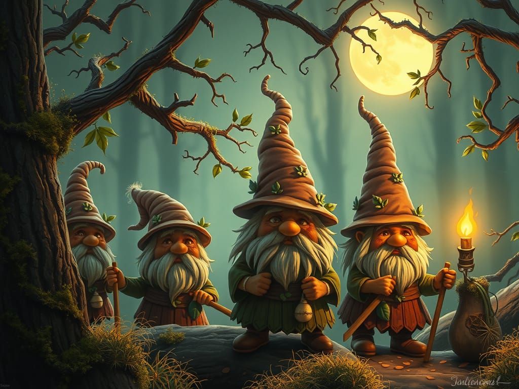 Gnomes' Enchanted Forest Adventure in Storybook Style
