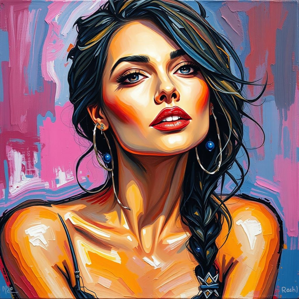 Stunning Neo-Impressionist Portrait of a Lady