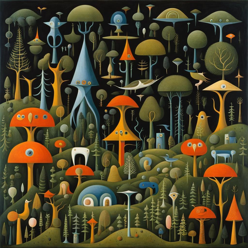 Eldritch Forest in Surrealist Style