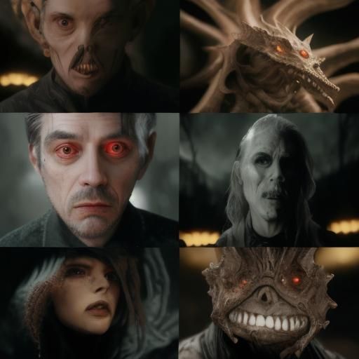 Lovecraftian Cosmic Horror: Twisted Eldritch Creature