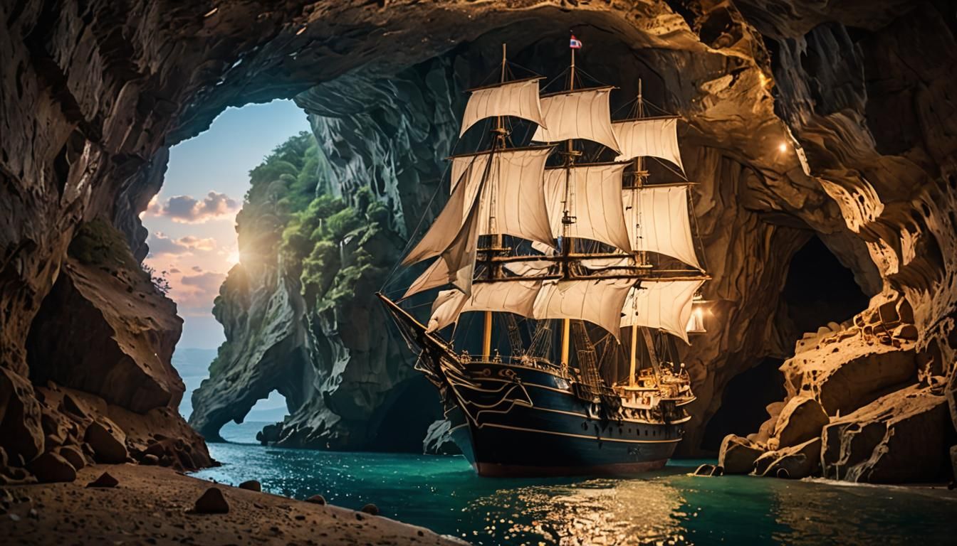 Ship in Underground Cavern: Professional Photography