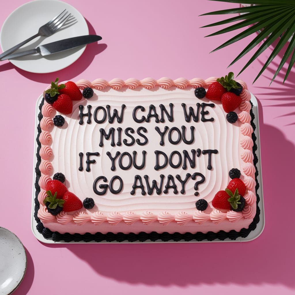 Passive Aggressive Cake with Sarcastic Message