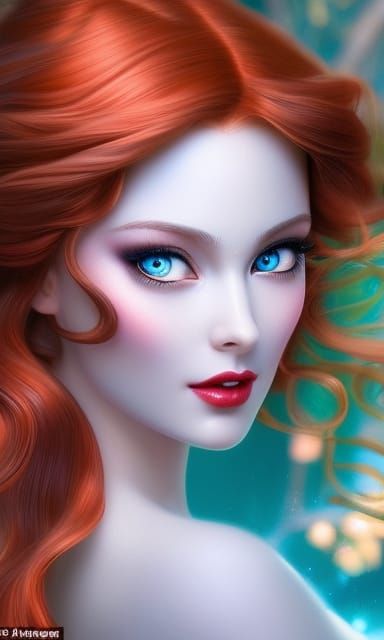 Alluring Princess Ariel in a Fantasy Underwater Scene