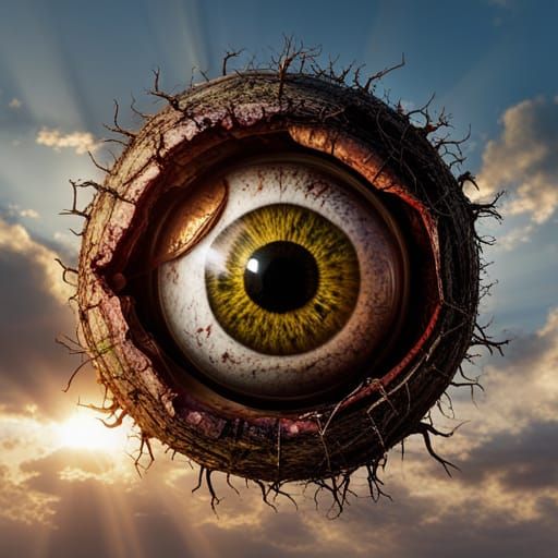 Decomposing Eyeball with God Rays: Digital Matte Painting