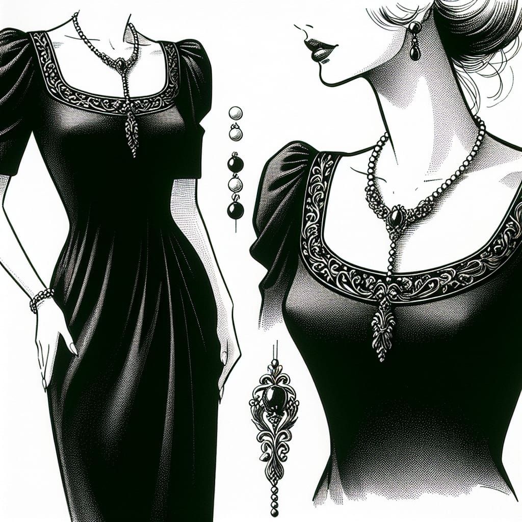 Croquis de mode . Dernière collection prêt-à-porter de John Galliano pour  Givenchy, printemps-été 1997