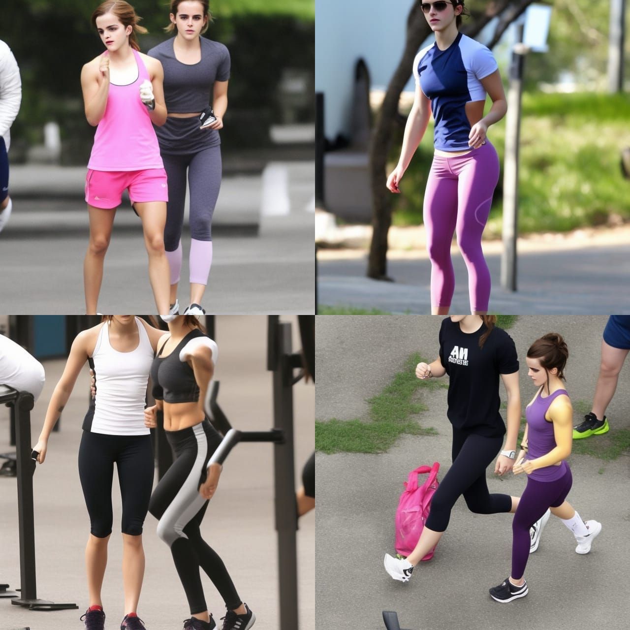 Muscular Woman in Workout Outfit