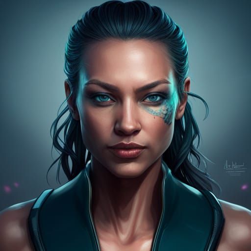 Cyberpunk Cyborg Woman Portrait in 8k Resolution