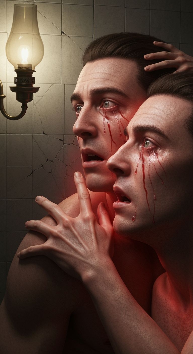 Distorted Reflection: A Hyper-Realistic Horror Scene