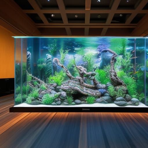 Spectacular Aquarium Display in Ukiyo-e Style