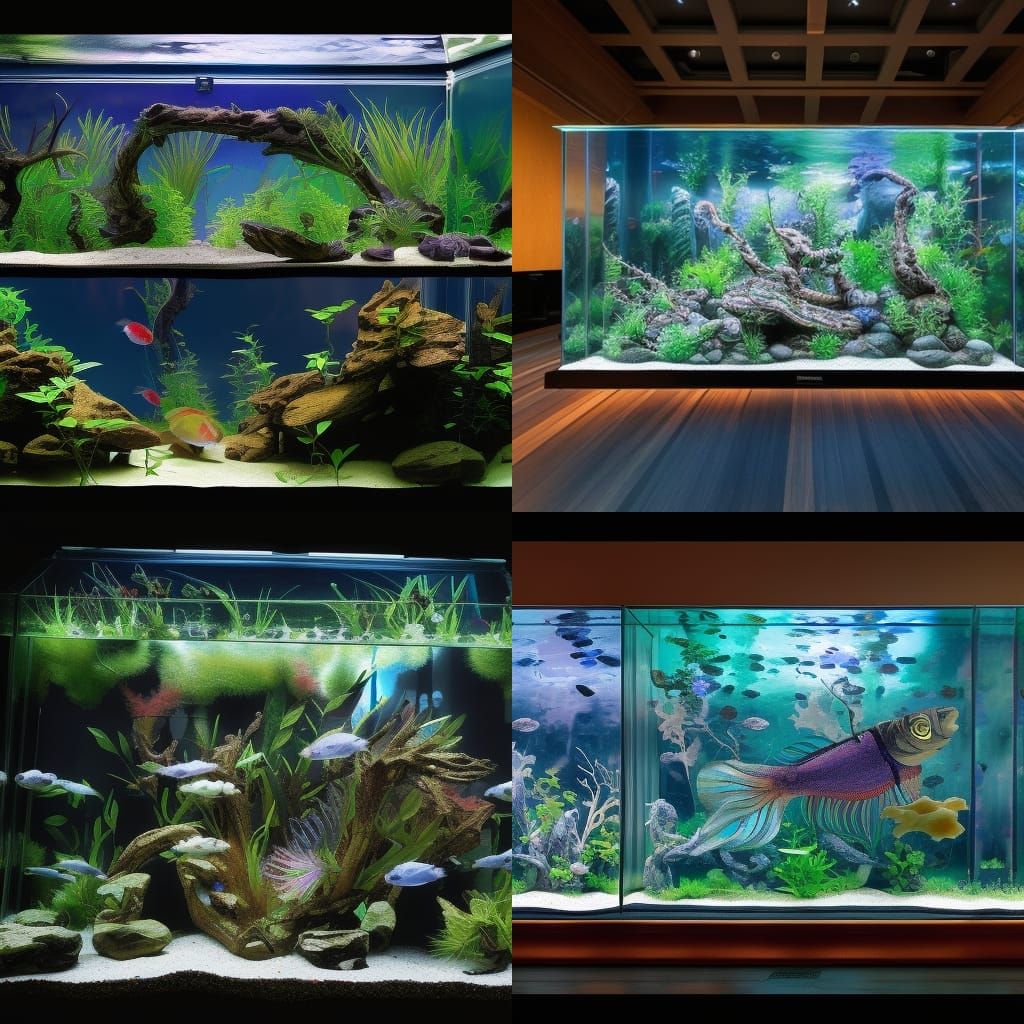 Spectacular Lightning Display in an Aquarium, Ukiyo-e Style