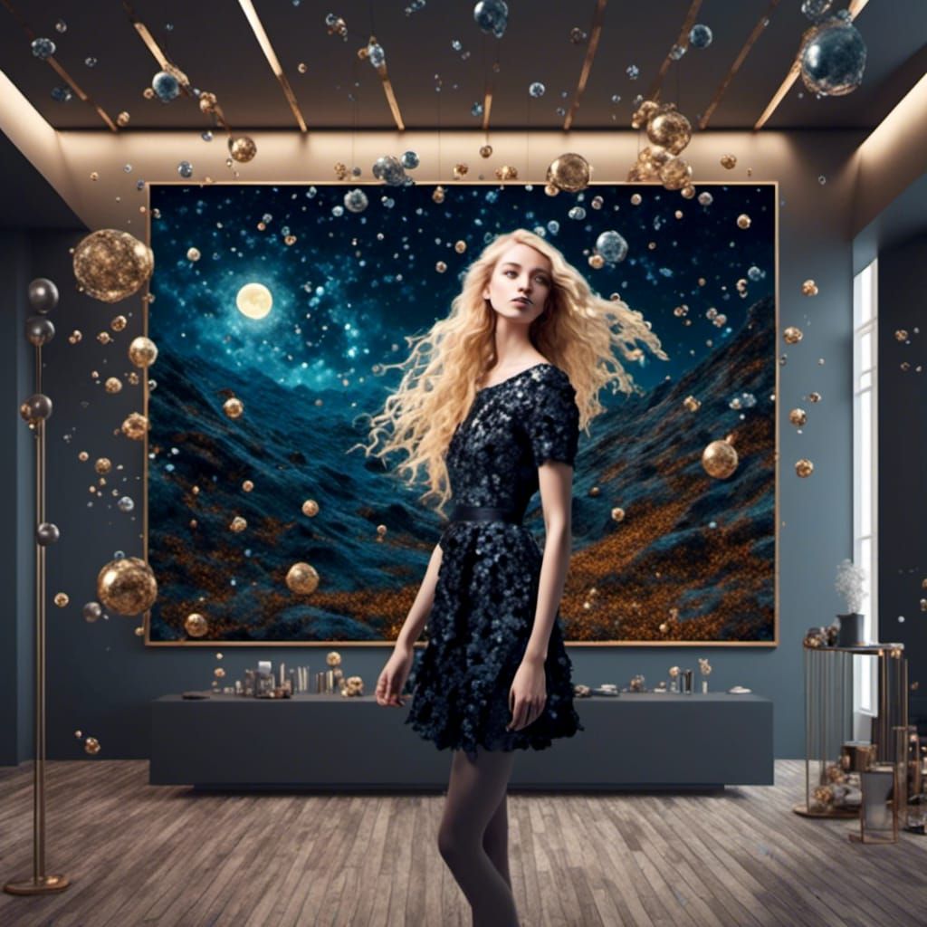 Billboard Under Starry Sky in Unreal Engine Style