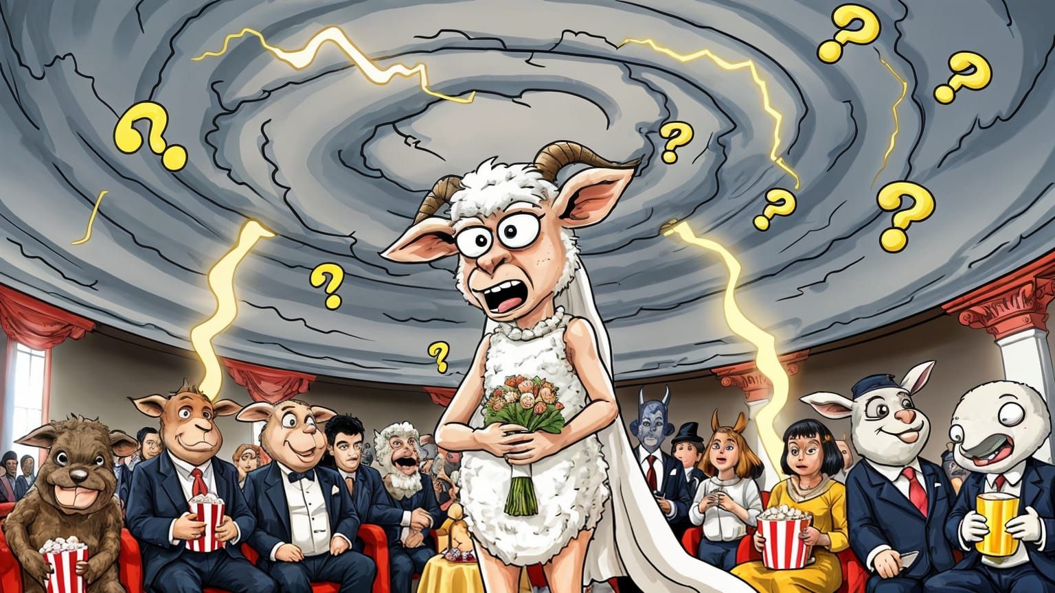 Cartoon Lamb's Wedding Day Panic