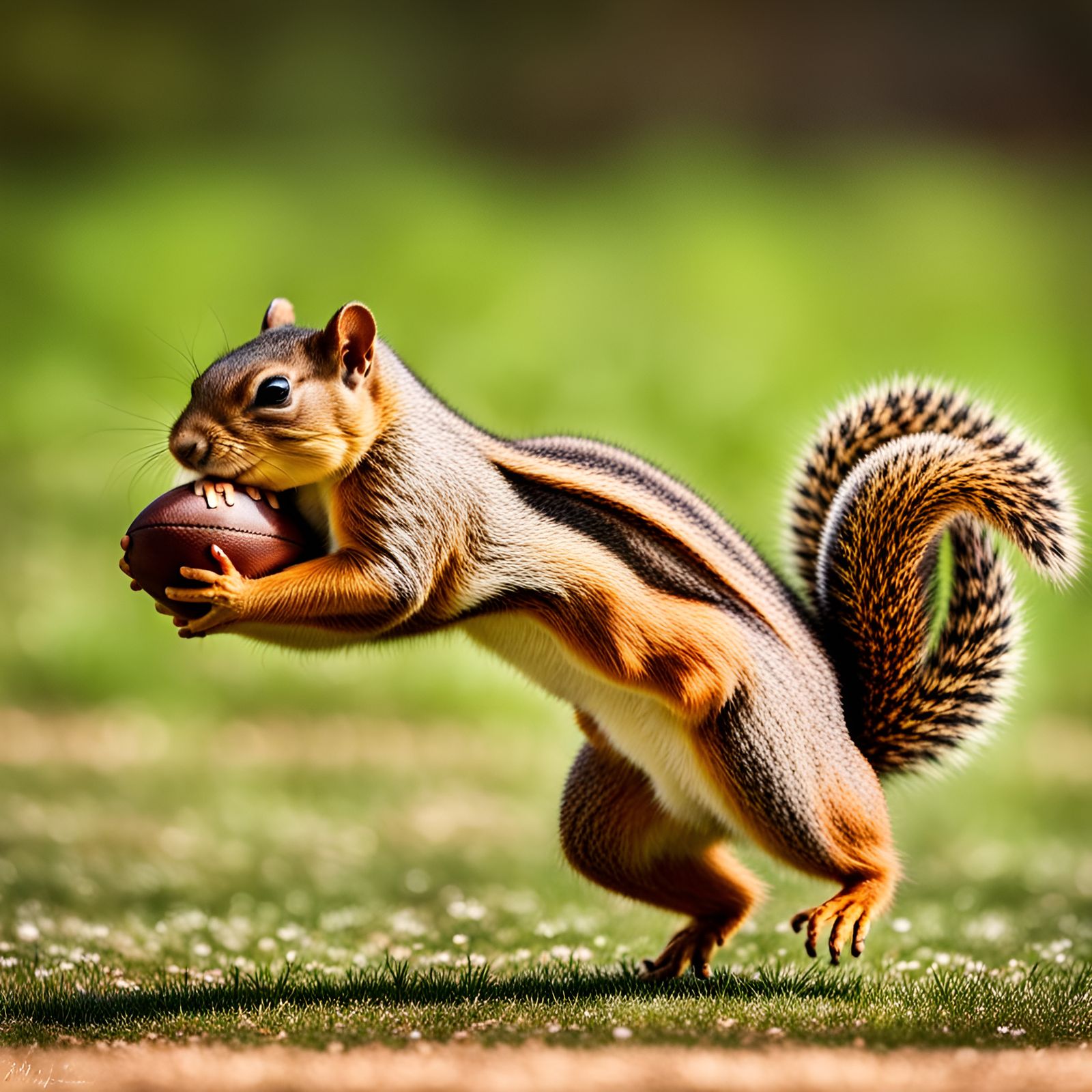Squirrels vs Chipmunks Football Game in Sharp Focus