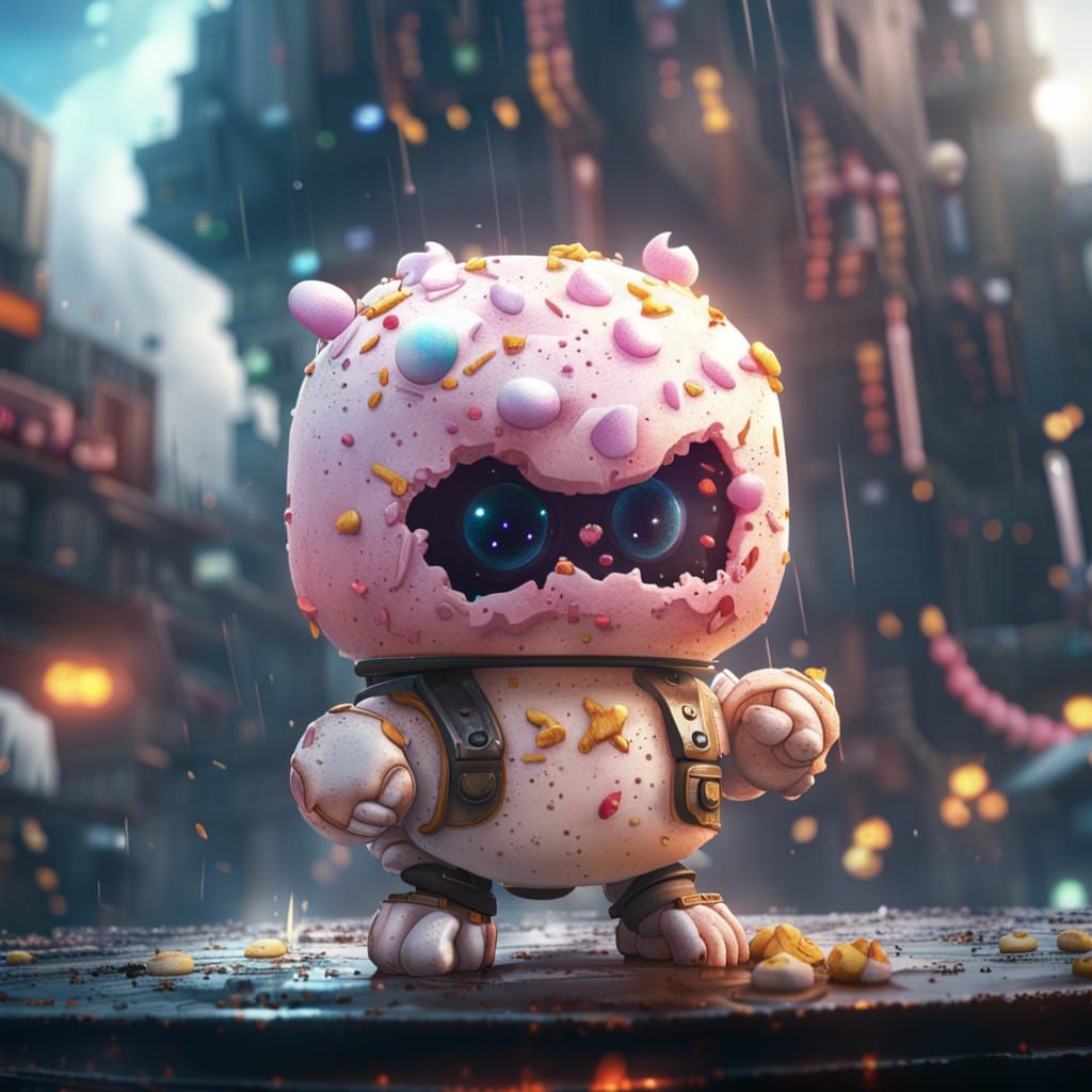 Cyberpunk Marshmallow Kingdom: Hyperrealistic Concept Art