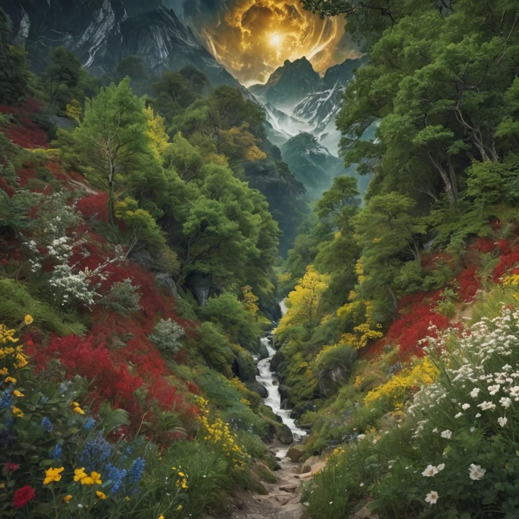 Vibrant Colorful Composition in Hyperrealistic Style