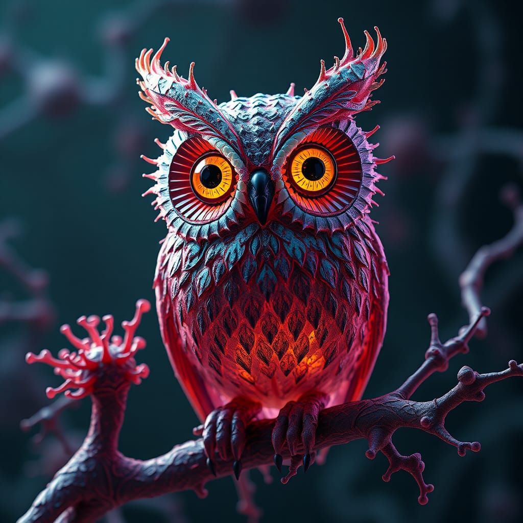 Bacterium Owl: Detailed Matte Painting